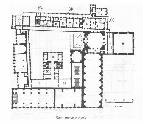 План третьего этажа Большого крелевского дворца